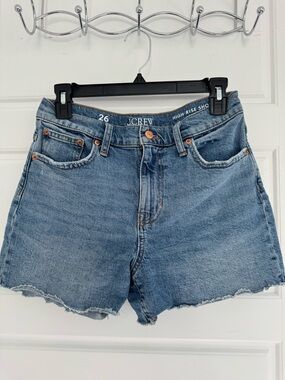 J. Crew High-Rise Jean Shorts in Light Blue Wash